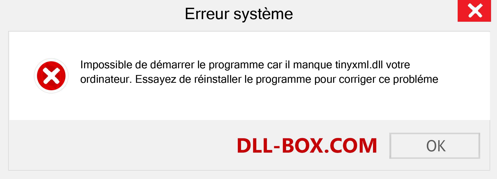 Le fichier tinyxml.dll est manquant ?. Télécharger pour Windows 7, 8, 10 - Correction de l'erreur manquante tinyxml dll sur Windows, photos, images